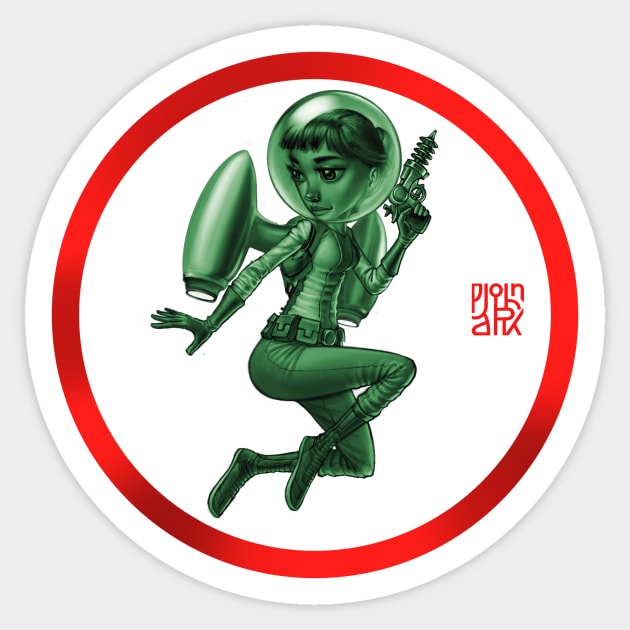 Space Girl V2 Sticker by JohnParkArt